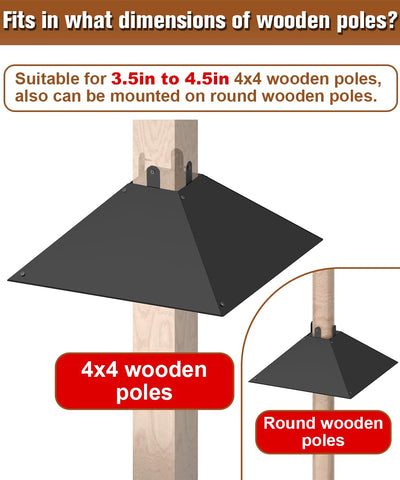 Queension squirrel baffle wrapped around a pole during installation for secure mounting.