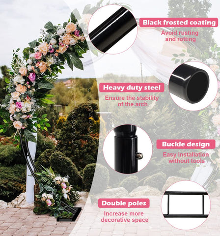 Queension wedding arch buckle connection highlights quick, tool-free assembly