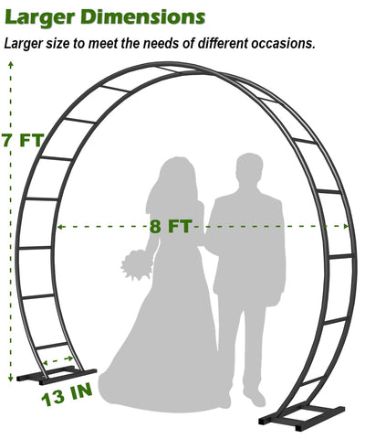 Queension wedding arch with ground bases and sandbags for stability outdoors.