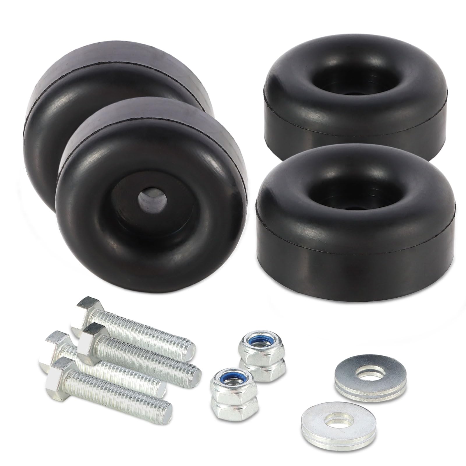 QUFA heavy-duty rubber foot pad with 1x2.5in base reduces vibration during operation.
