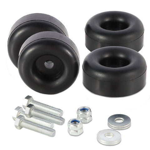 QUFA heavy-duty rubber foot pad with 1x2.5in base reduces vibration during operation.