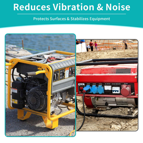 QUFA foot pad installed under a generator for stable operation and reduced vibration.