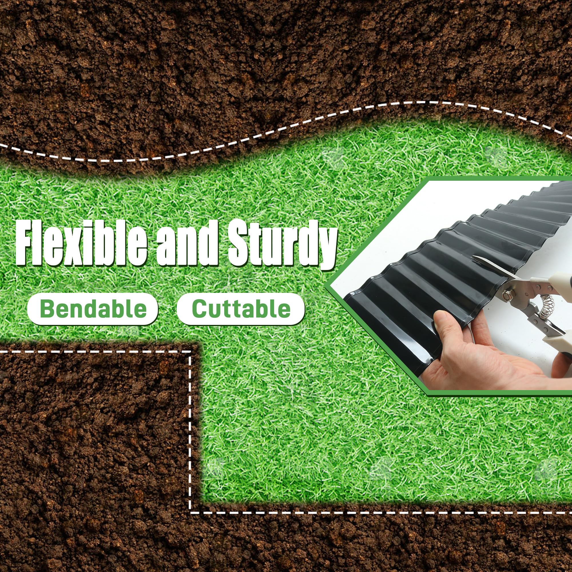 Quibbay 50ft border ideal for flower beds and lawns.