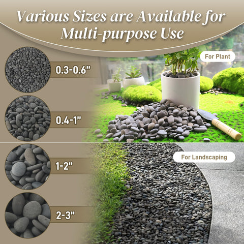 Quibbay aquarium pebbles 2-3 inch create a clean, natural look for tanks