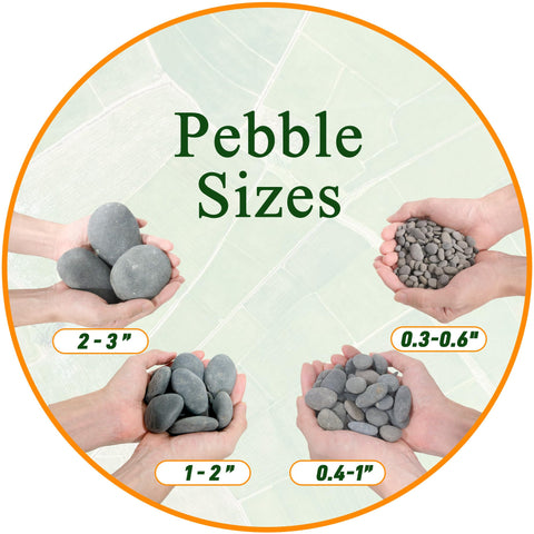 Quibbay beach pebbles in garden pathway illustrate color and texture for outdoor decor.