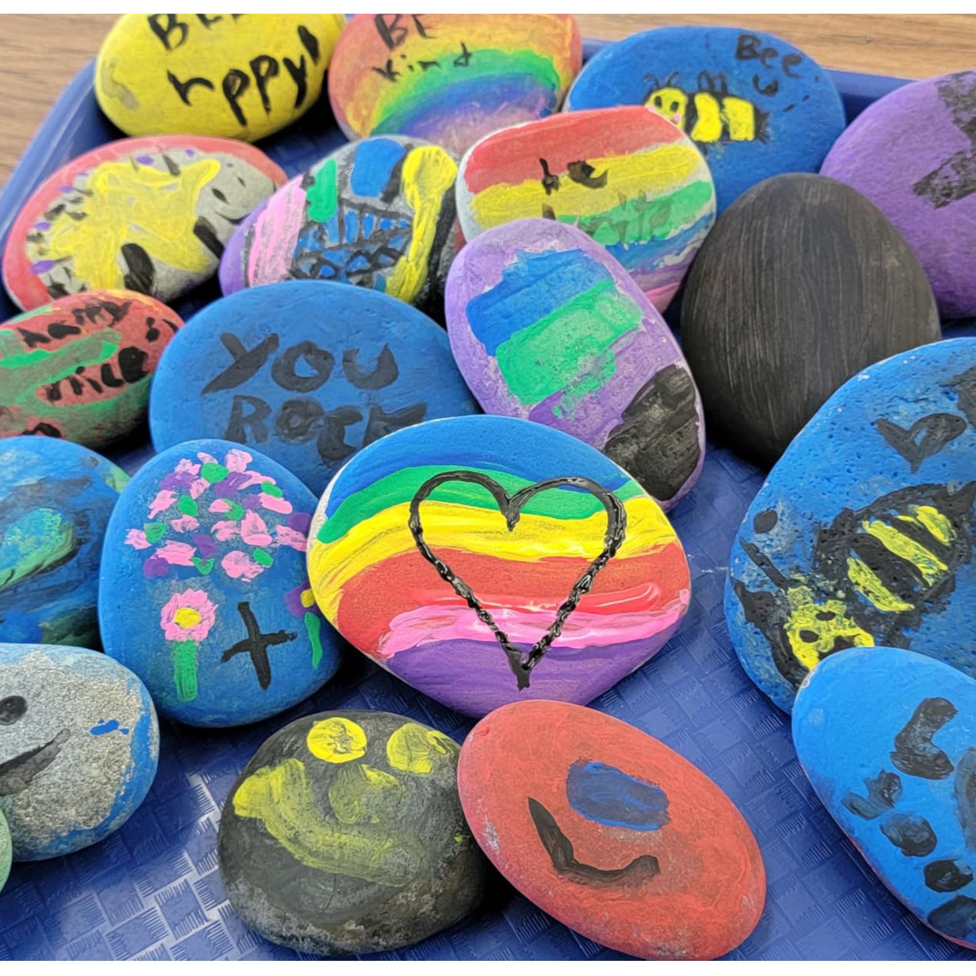 Quibbay DIY river rock art stones invite creative crafts for kids