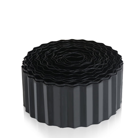 Quibbay metal corrugated border 4in 50ft black for durable lawn edging.