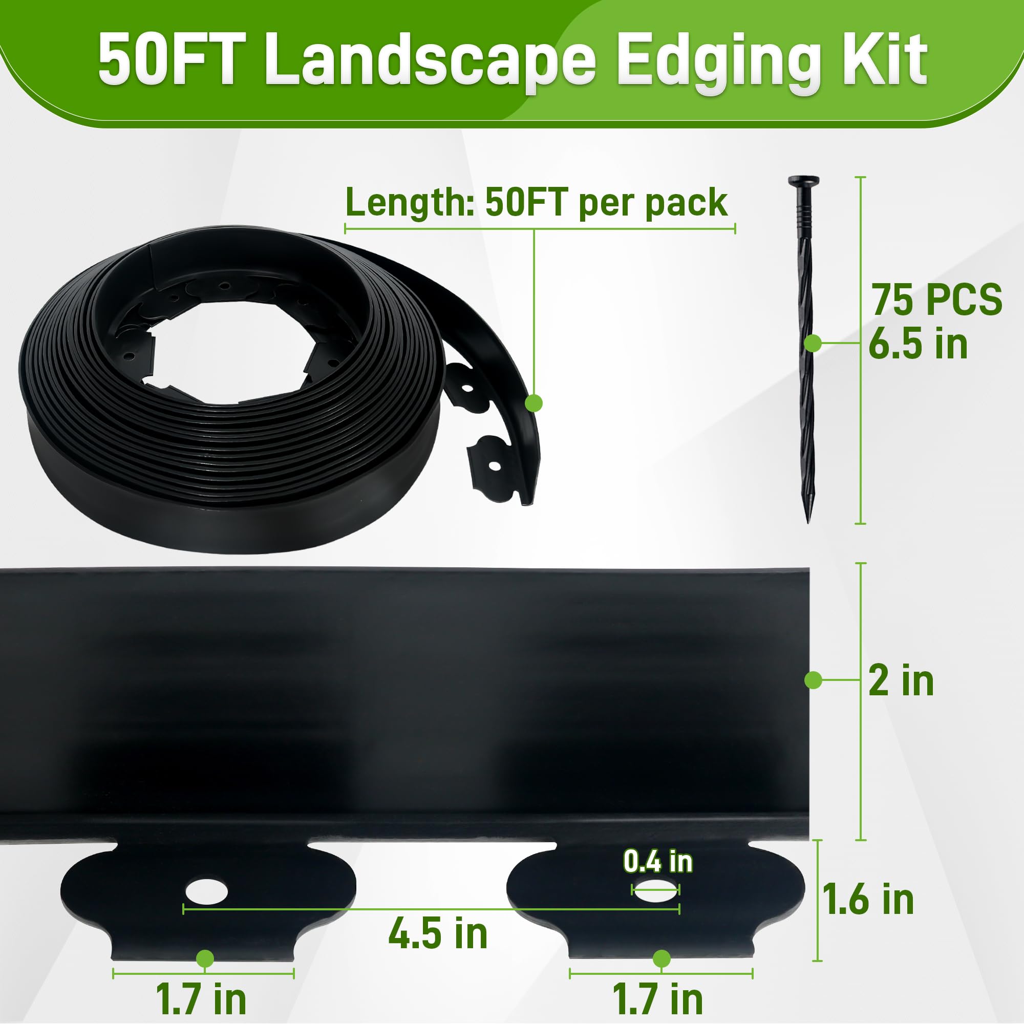 Quibbay spiral stakes anchors for sturdy no-dig edging