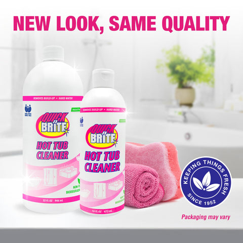 Quick N Brite safe gel on fiberglass and vinyl spa surfaces