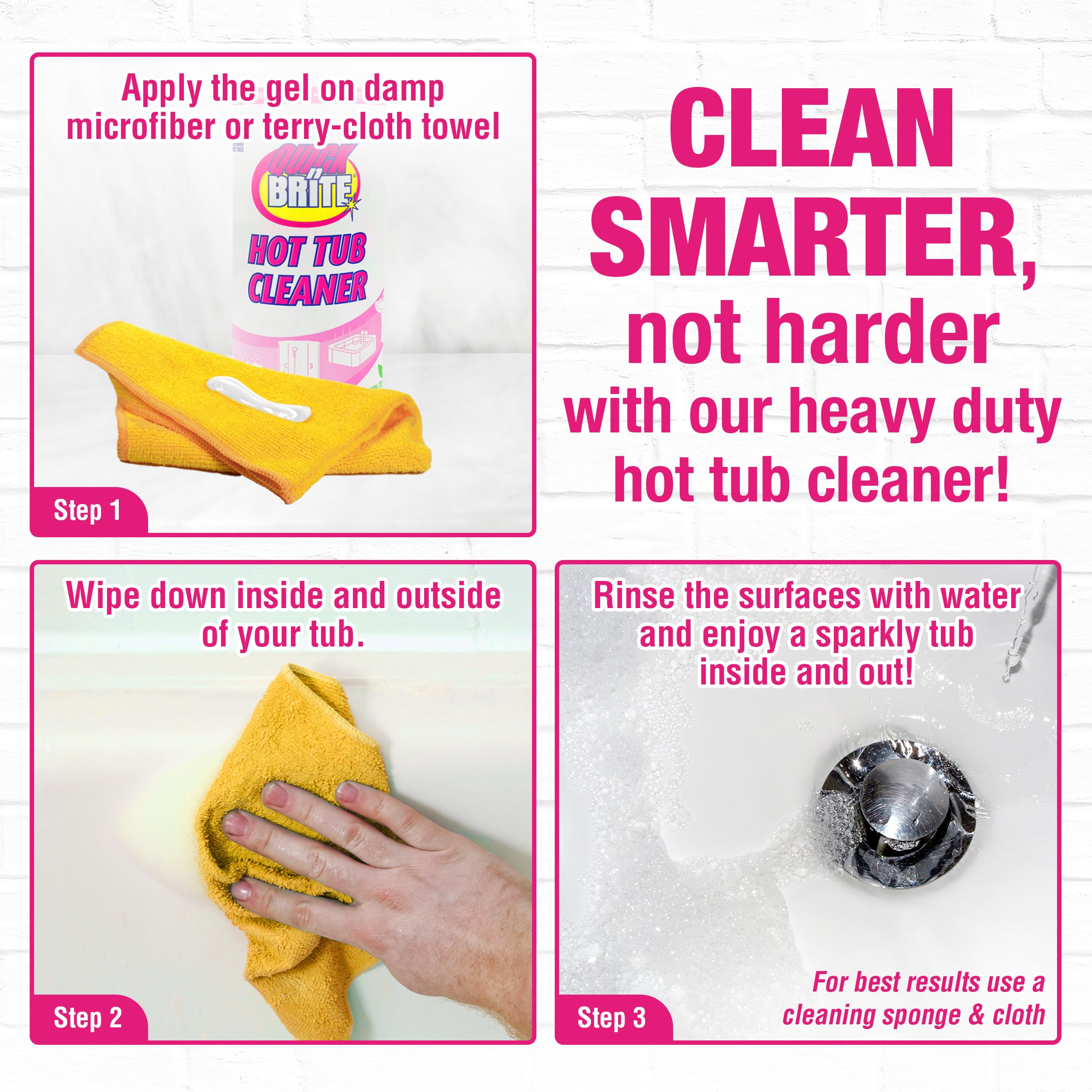 Quick N Brite cleaner used on jets for mineral buildup removal