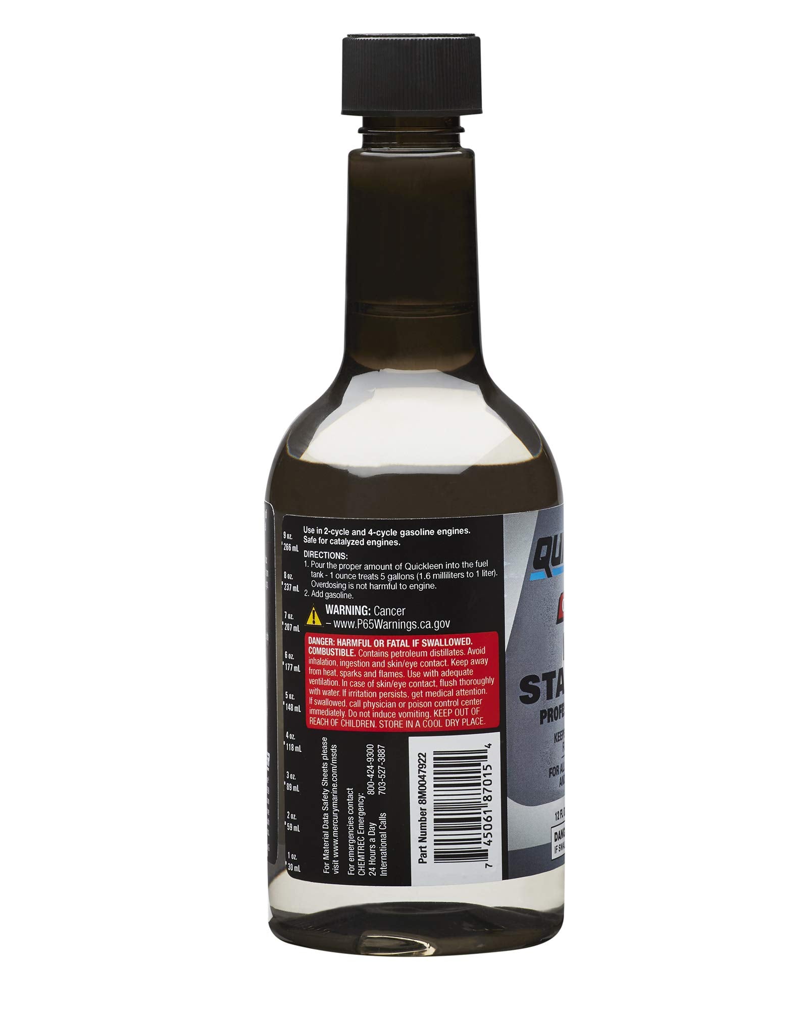 Quicksilver Quickstor storage-ready formula supports boats and outdoor power equipment.