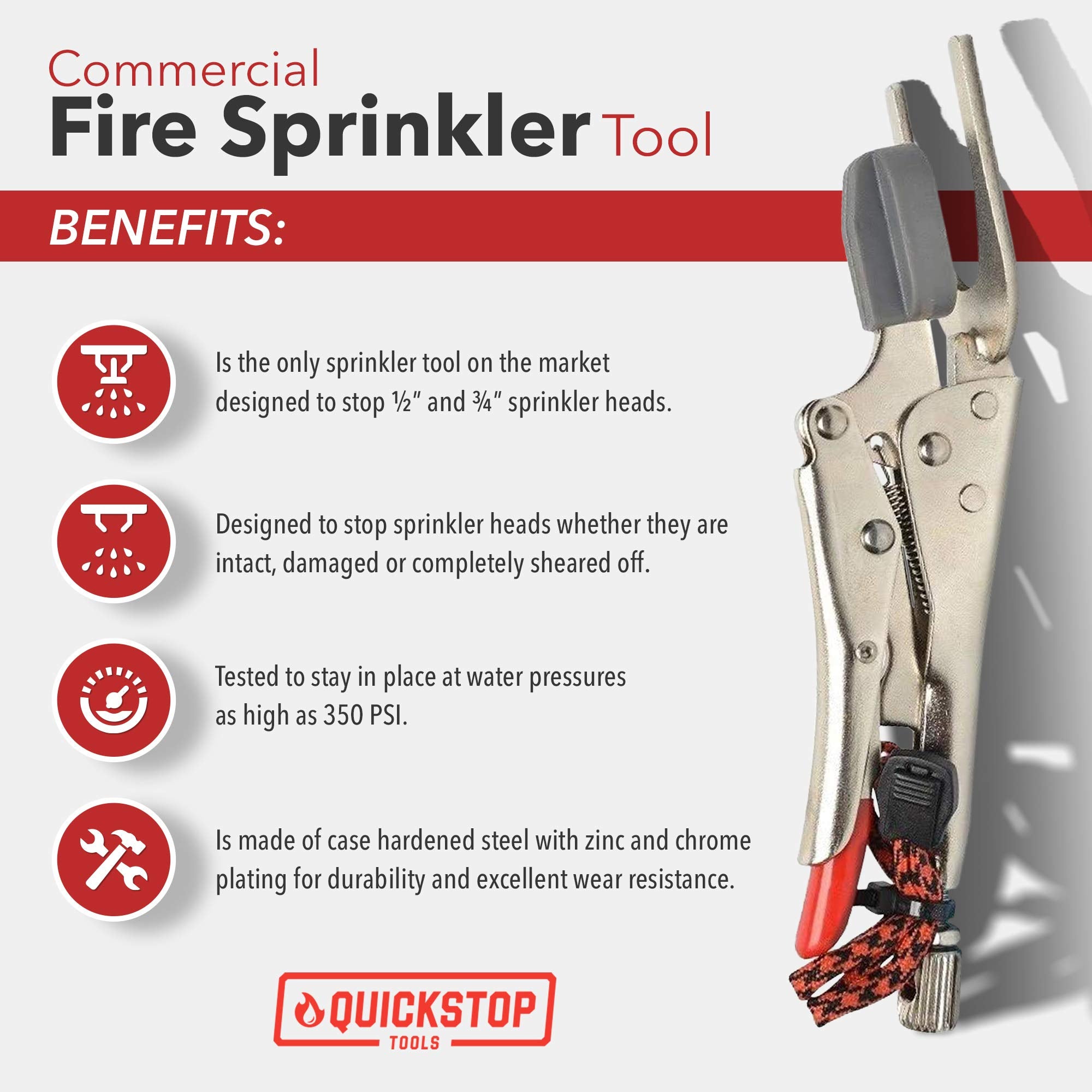 QUICKSTOP QCOM demonstrates one-hand operation for fast sprinkler control.
