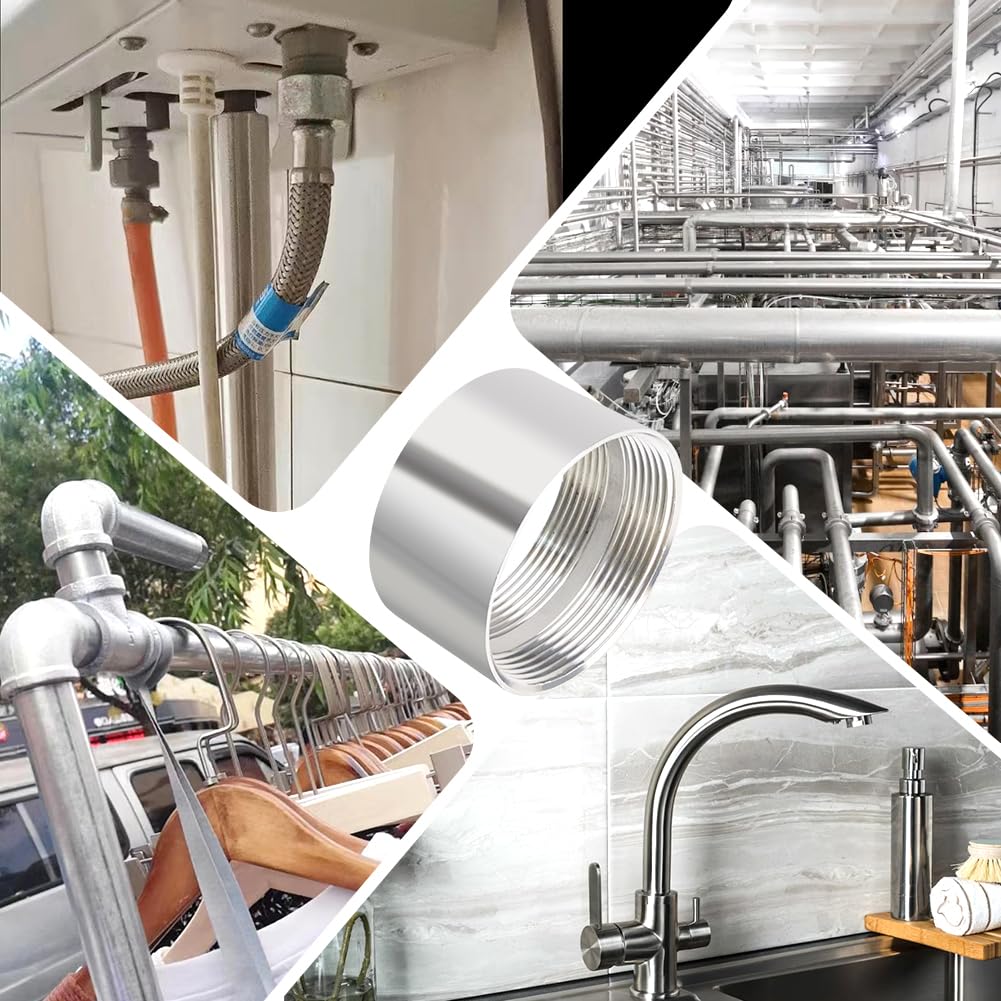 Quickun 304 stainless steel pipe coupling temperature rating display highlights refrigeration and vacuum suitability.
