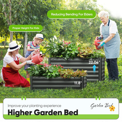 Quictent tall raised bed at 22 inches improves deep-root vegetable growth.
