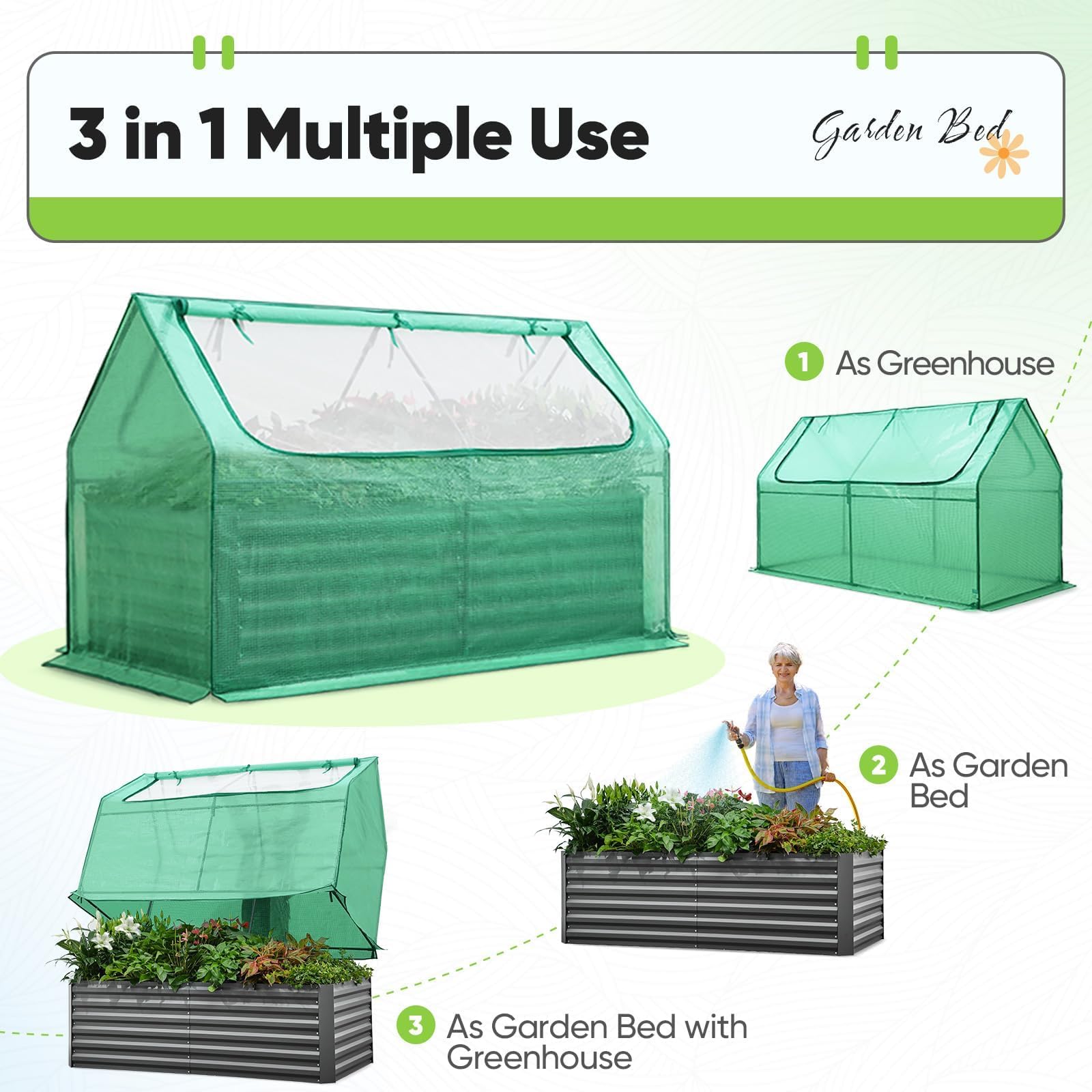 Quictent cover mini greenhouse protects plants while allowing airflow.