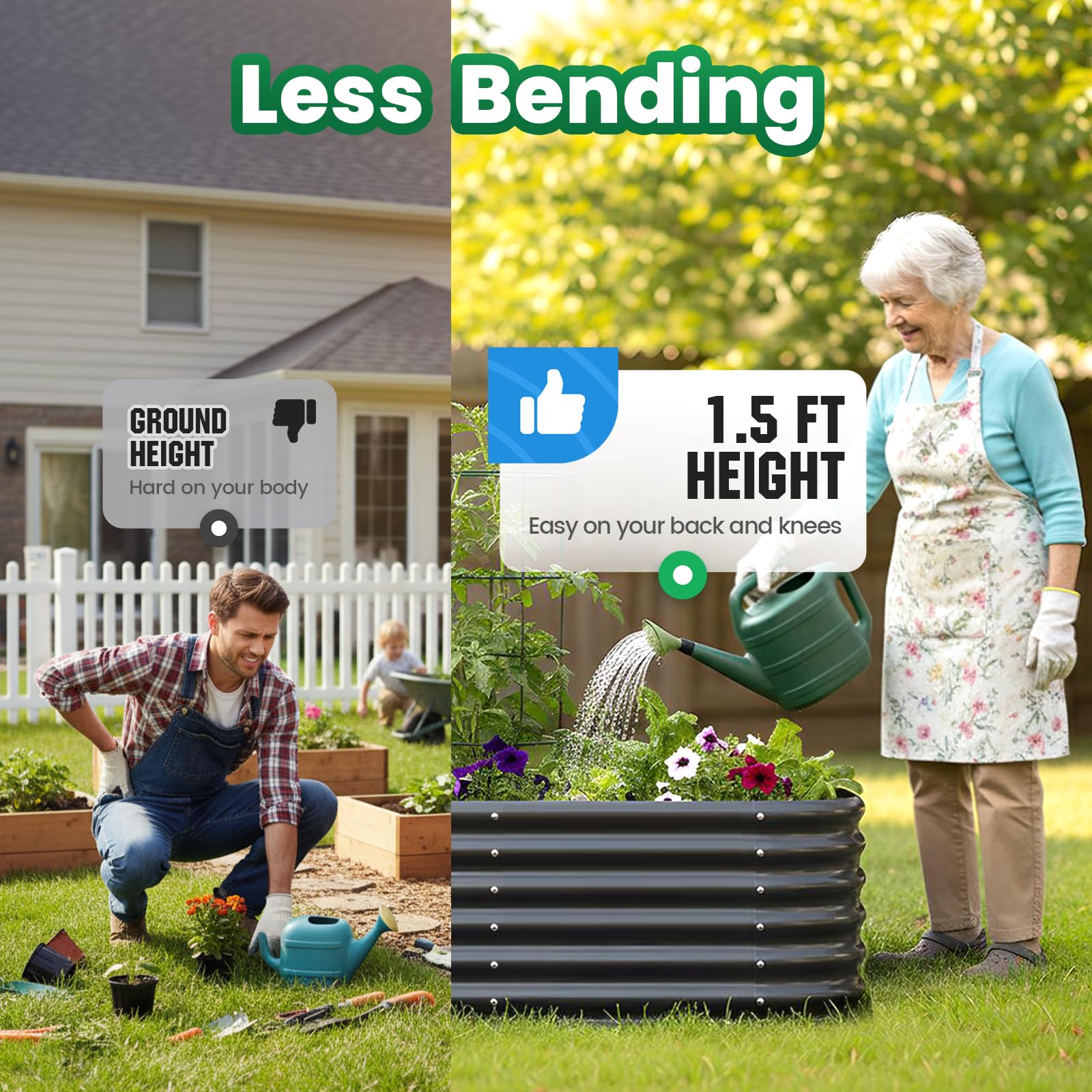Quictent crossbar stabilized frame adds stability for soil and plants.