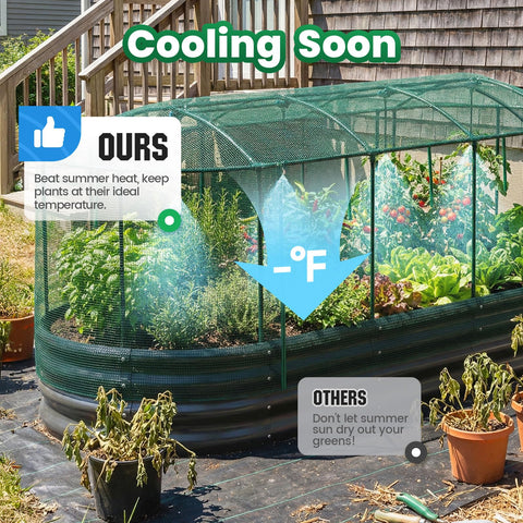 Quictent raised bed with strengthened crossbars for stability and weight.
