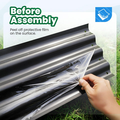 Quictent crossbar and vertical supports reinforce garden bed stability.