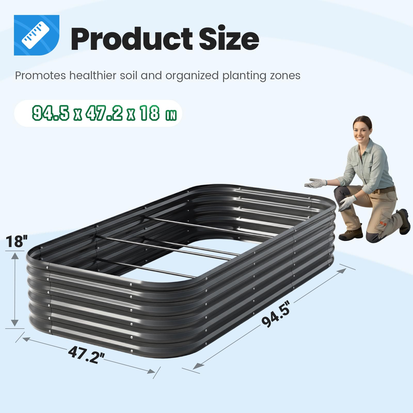 Quictent deep 18 inch height supports deep root vegetables and layered soil.