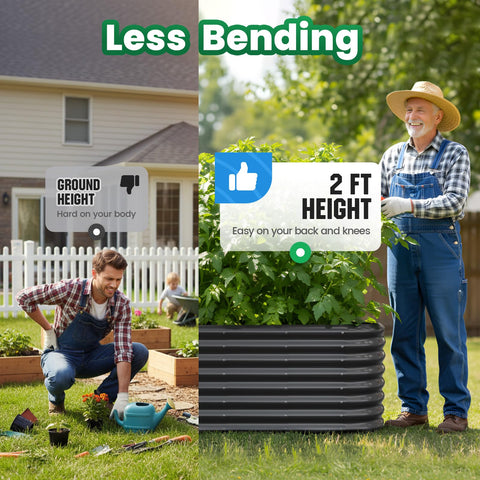 Quictent 24-inch deep bed supports deep-root plants and rich soil.