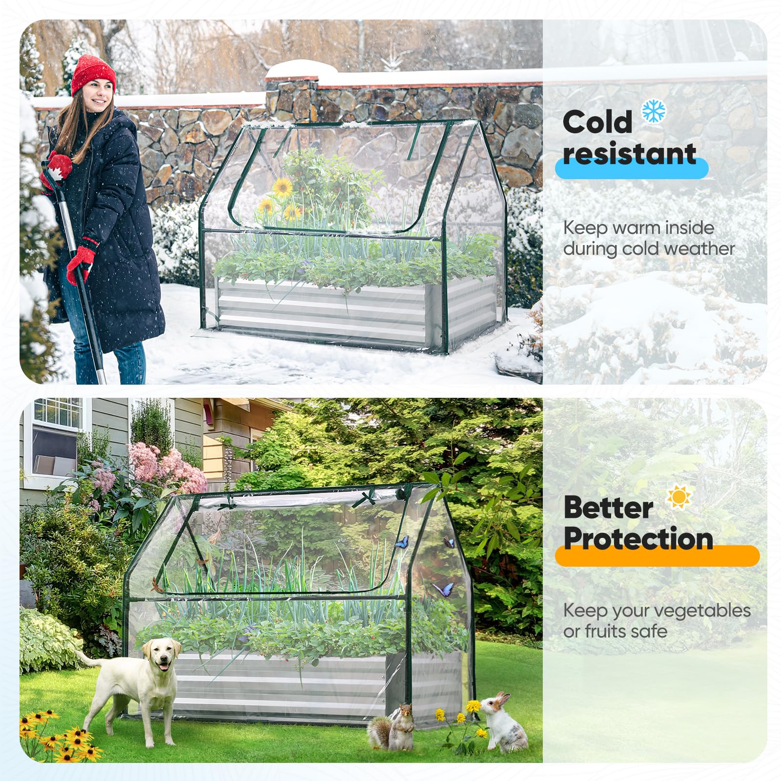 Quictent eco-friendly paint finish resists rust and weathering.