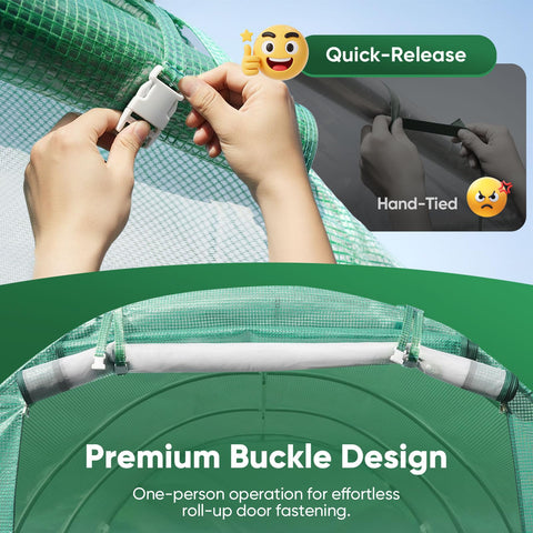 Quictent Essential 10x7 greenhouse mesh-windows view with airflow and protection