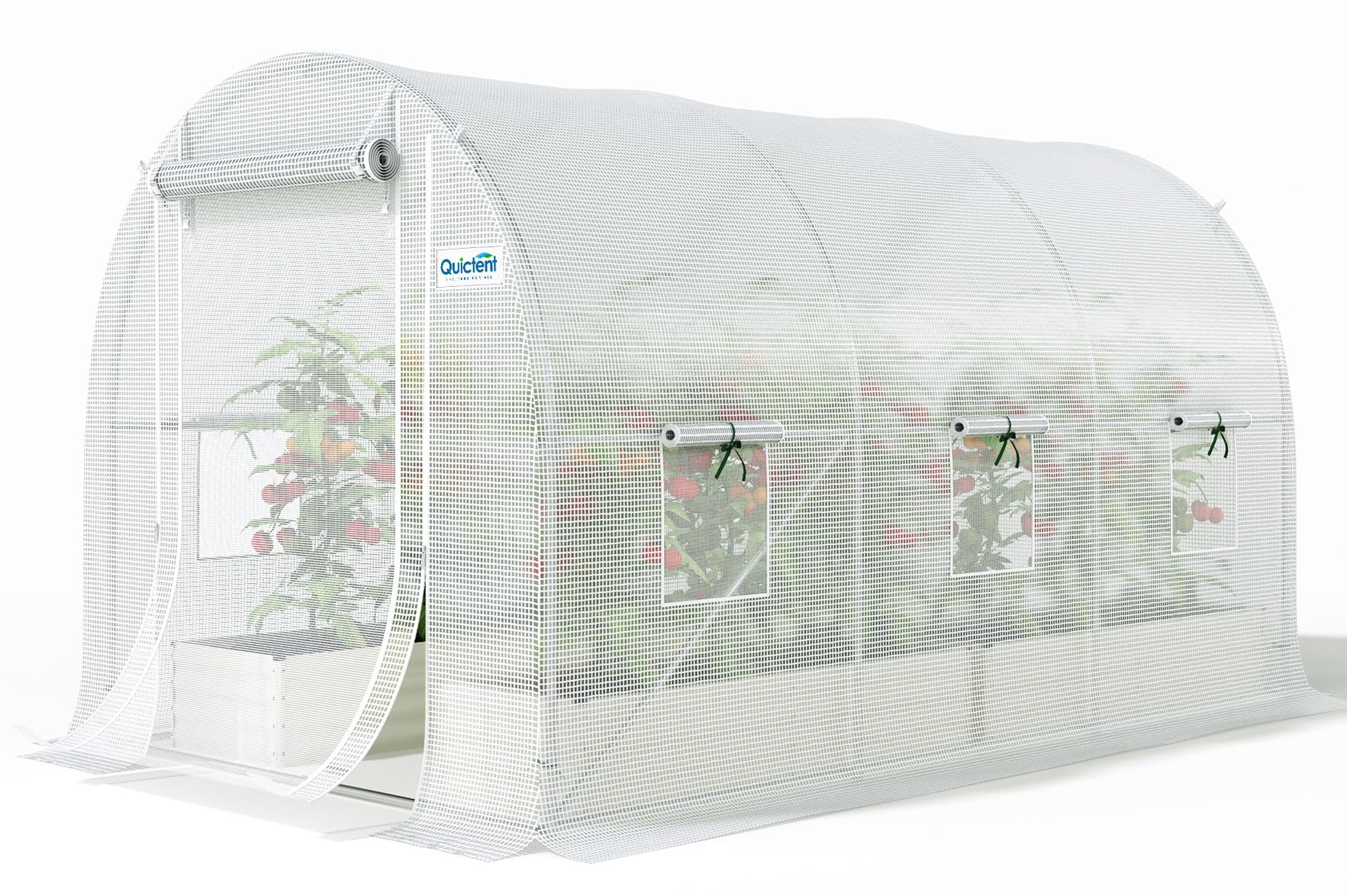 Quictent Essential greenhouse front view with walk-in access and space.