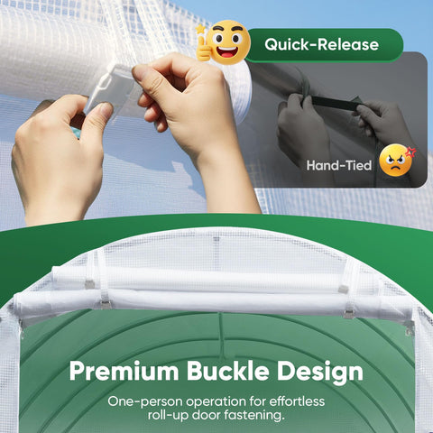 Quictent Essential greenhouse galvanized frame provides sturdy, durable support for seasonal planting.