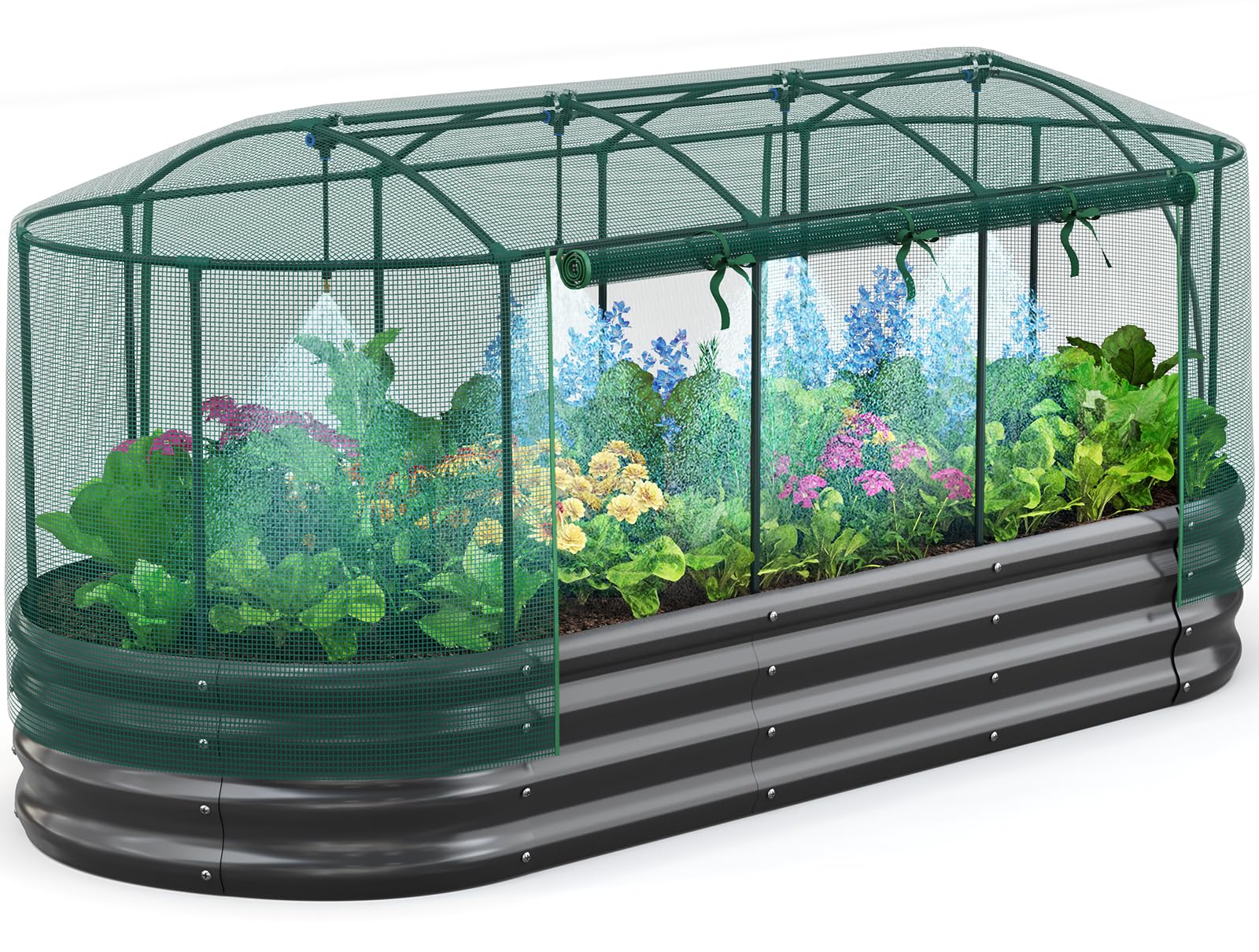 Quictent galvanized raised garden bed being assembled for easy setup and durable use.