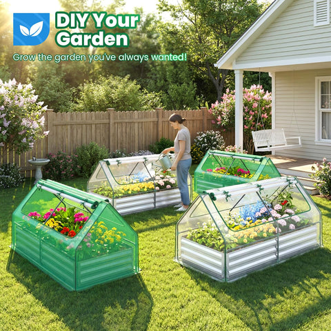 Quictent greenhouse cover for raised bed protecting plants while allowing airflow