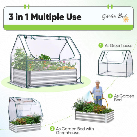 Quictent greenhouse cover with zipper window enabling easy ventilation.