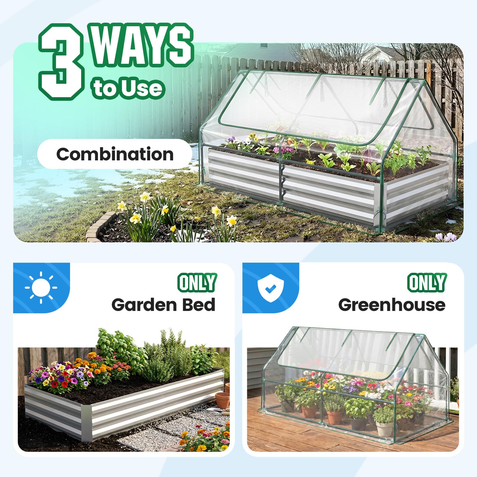 Quictent greenhouse zippered windows provide ventilation while protecting crops