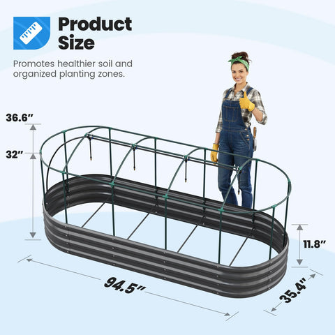Quictent harvest-ready design enhances garden aesthetics with durable metal finish.