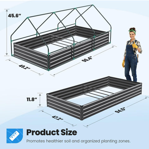 Quictent large 8x4x1 ft space ideal for vegetables and herbs.