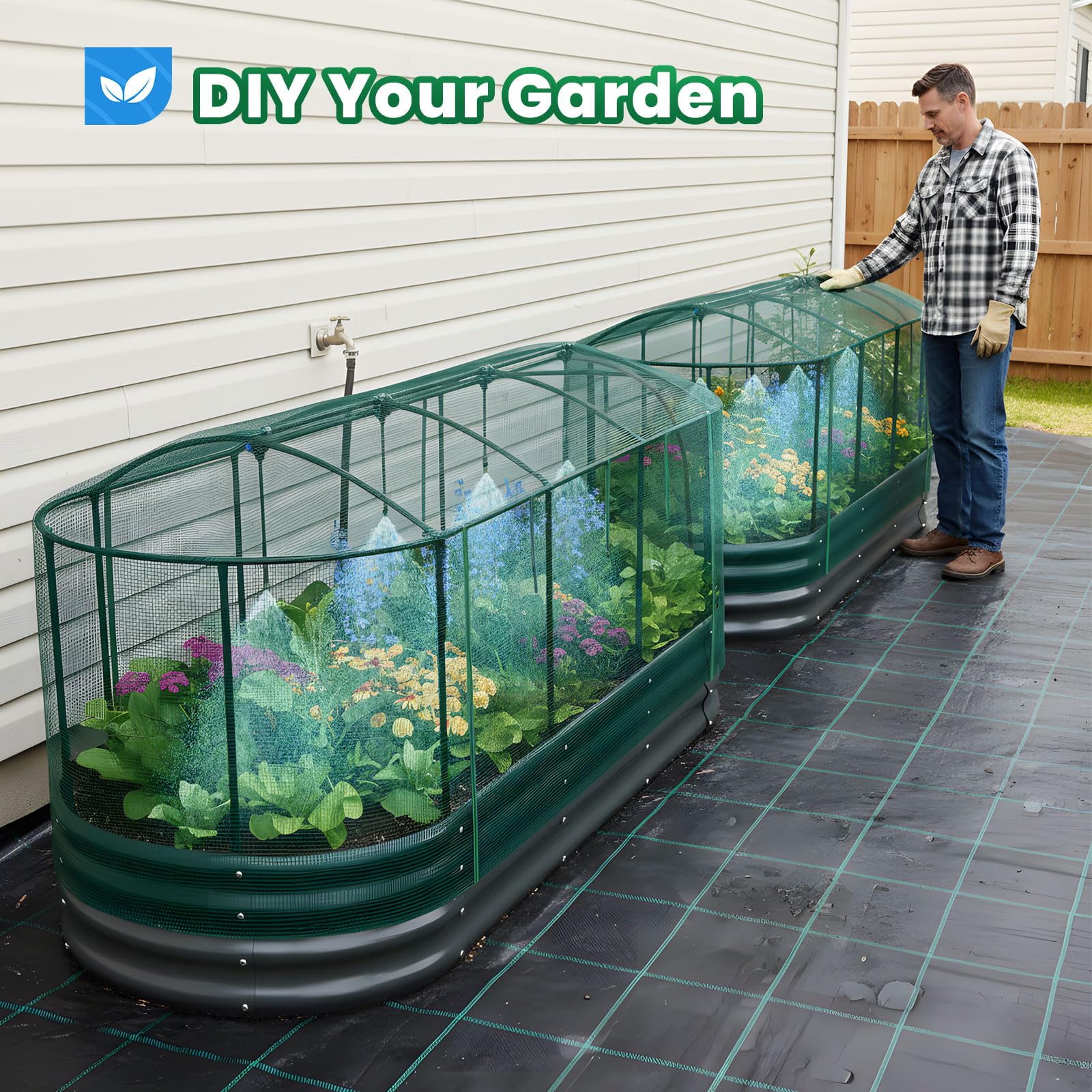 Quictent large oval planter boosts space for vegetables and flowers.