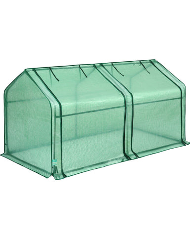 Quictent Mini Greenhouse front view on a tabletop, ideal for indoor seed starting