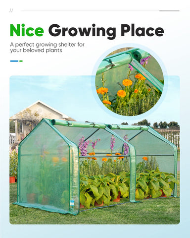 Quictent Mini Greenhouse raised-base design provides stability on any surface