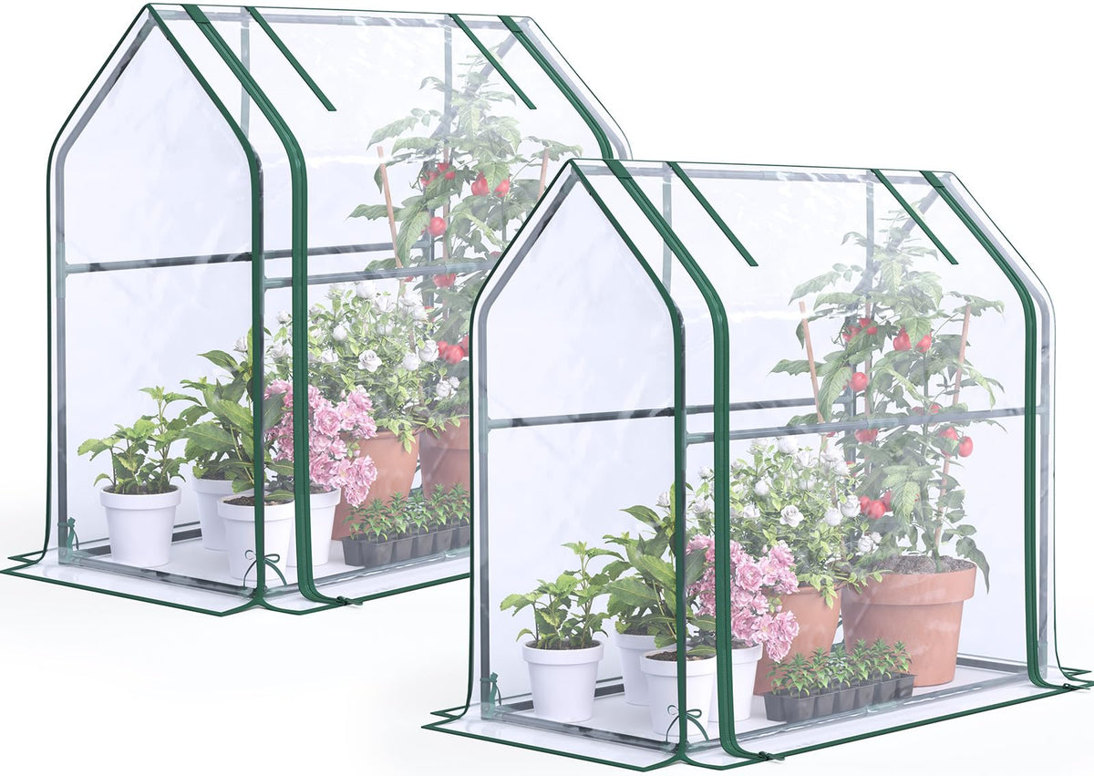 Quictent Mini Greenhouse table-top setup for indoor seed starting.