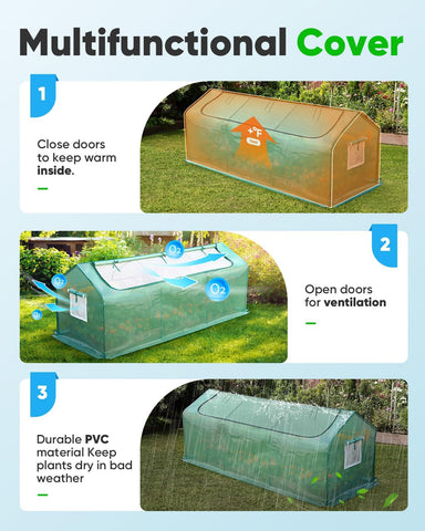 Quictent Mini Greenhouse ventilation doors promote fresh air flow for healthy growth.