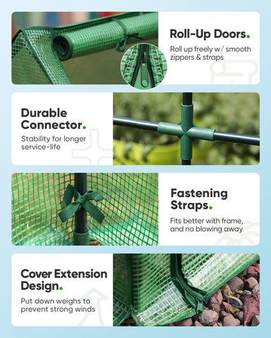 Quictent Mini Greenhouse waterproof top cover protects contents during rain