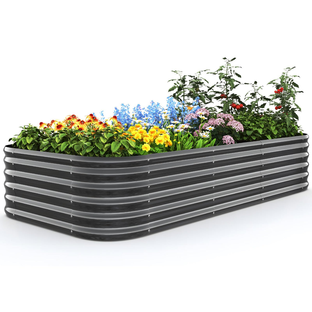 Quictent oval galvanized raised garden bed offers a durable outdoor planting solution.