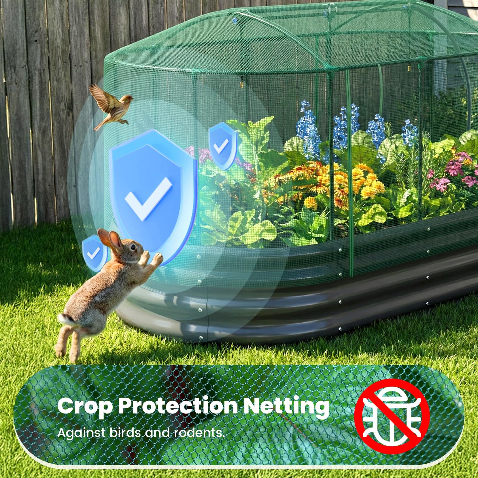 Quictent oval metal planter with safe rolled edges for family-friendly gardening.