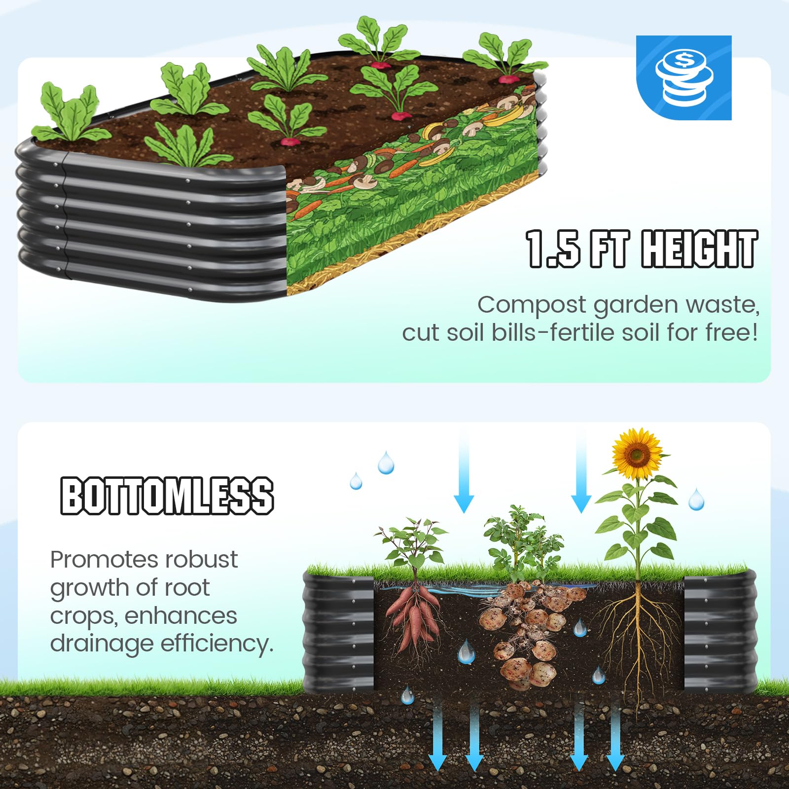 Quictent safety rounded edges ensure family friendly gardening.