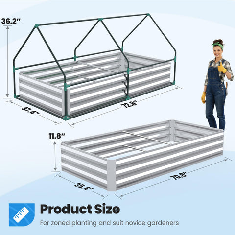 Quictent strong middle poles add stability to the raised bed