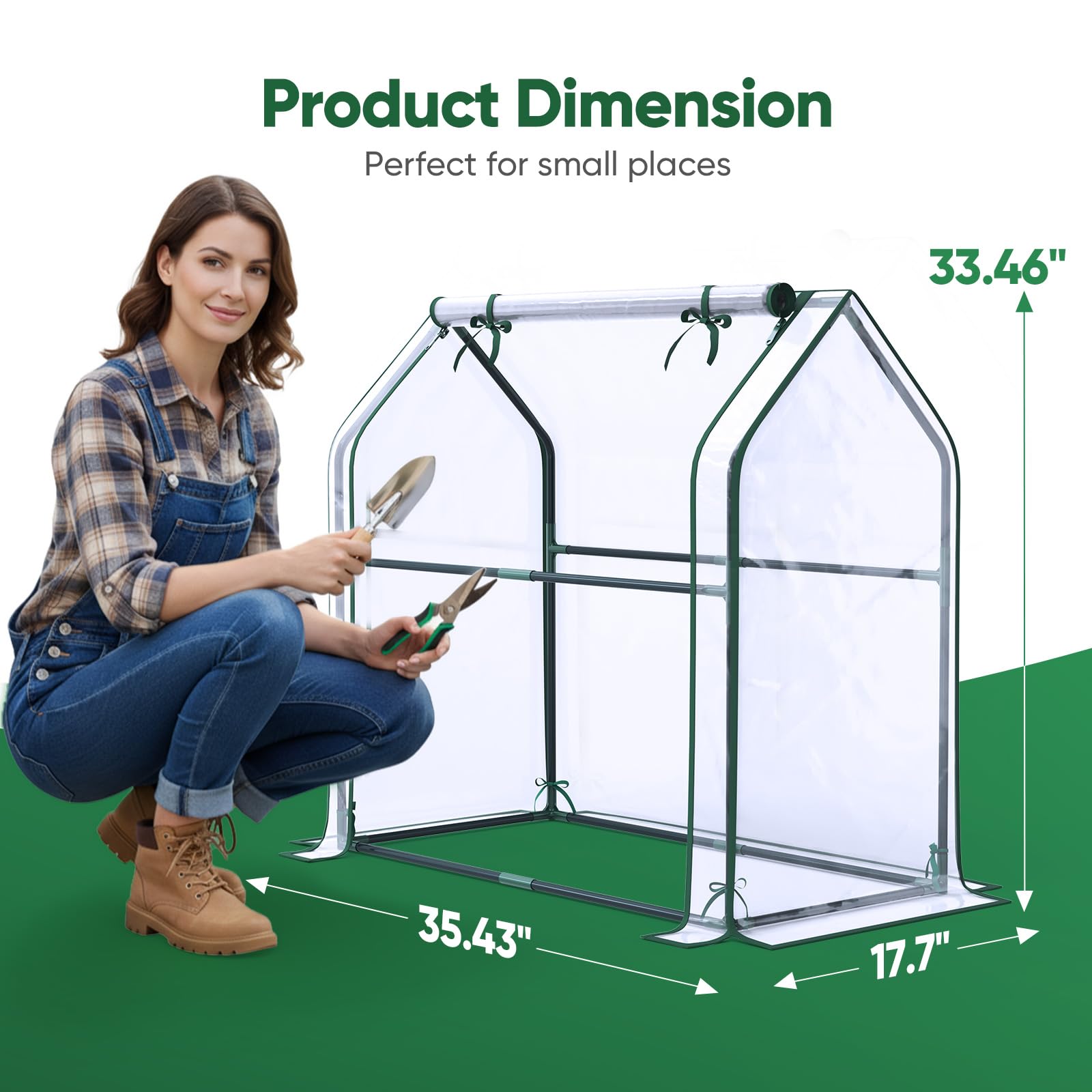 Quictent tabletop greenhouse with waterproof cover protects outdoor seedlings.