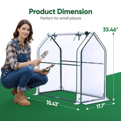 Quictent tabletop greenhouse with waterproof cover protects outdoor seedlings.