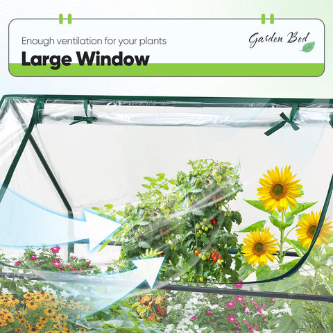Quictent waterproof cover lets light through while protecting plants.