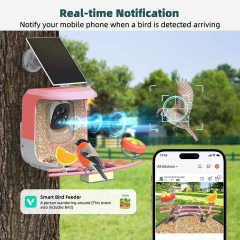 QUICTIGRY Solar panel connected feeder for outdoor charging