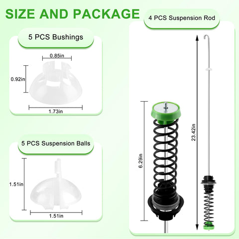 Durable suspension rod kit supports reliable, quieter laundry days.