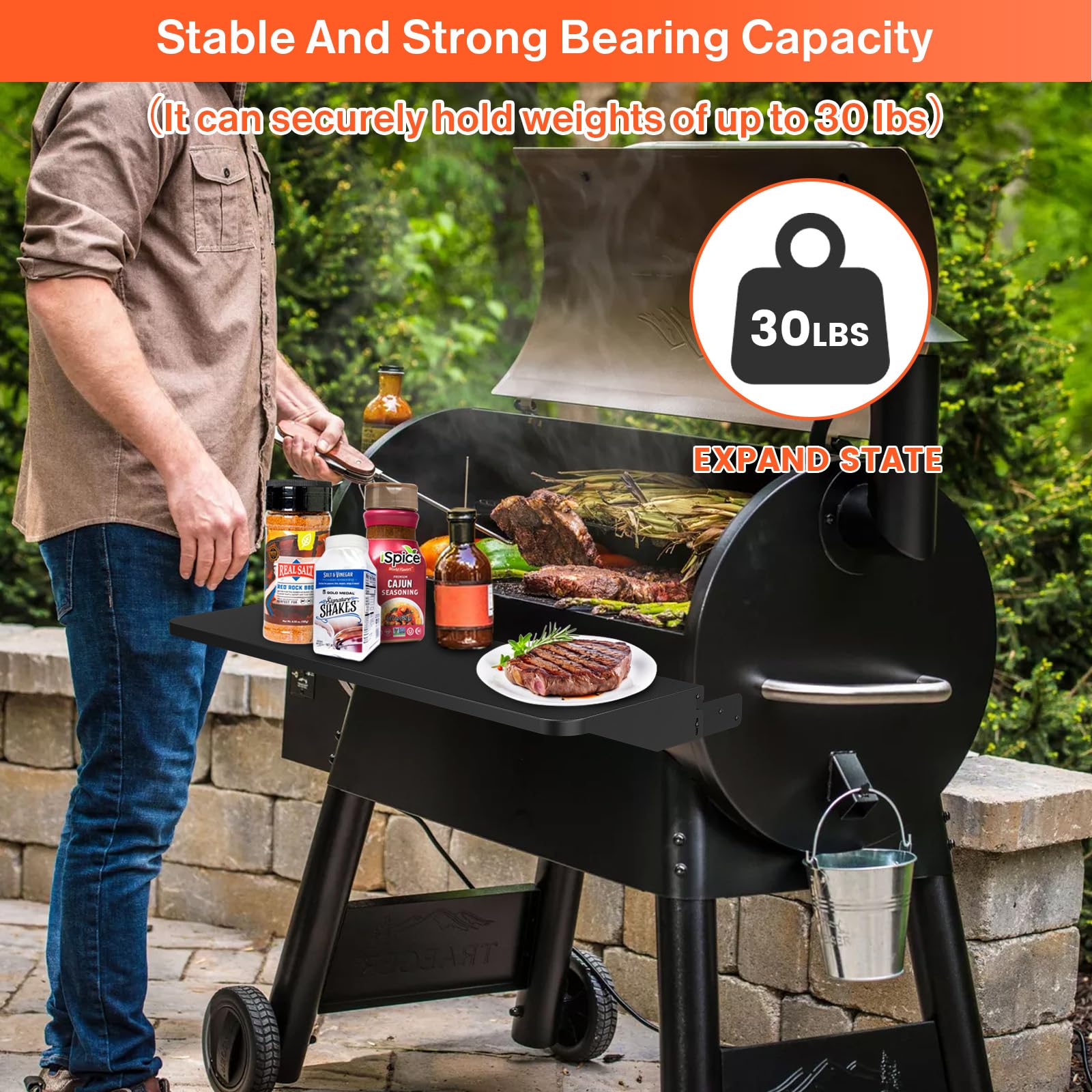 Ideal for organizing spices and tools while pellet grilling.